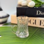 استکان دسته دار طرح حباب