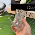 استکان دسته دار طرح برگ انجیر