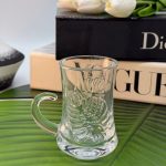 استکان دسته دار طرح برگ انجیر